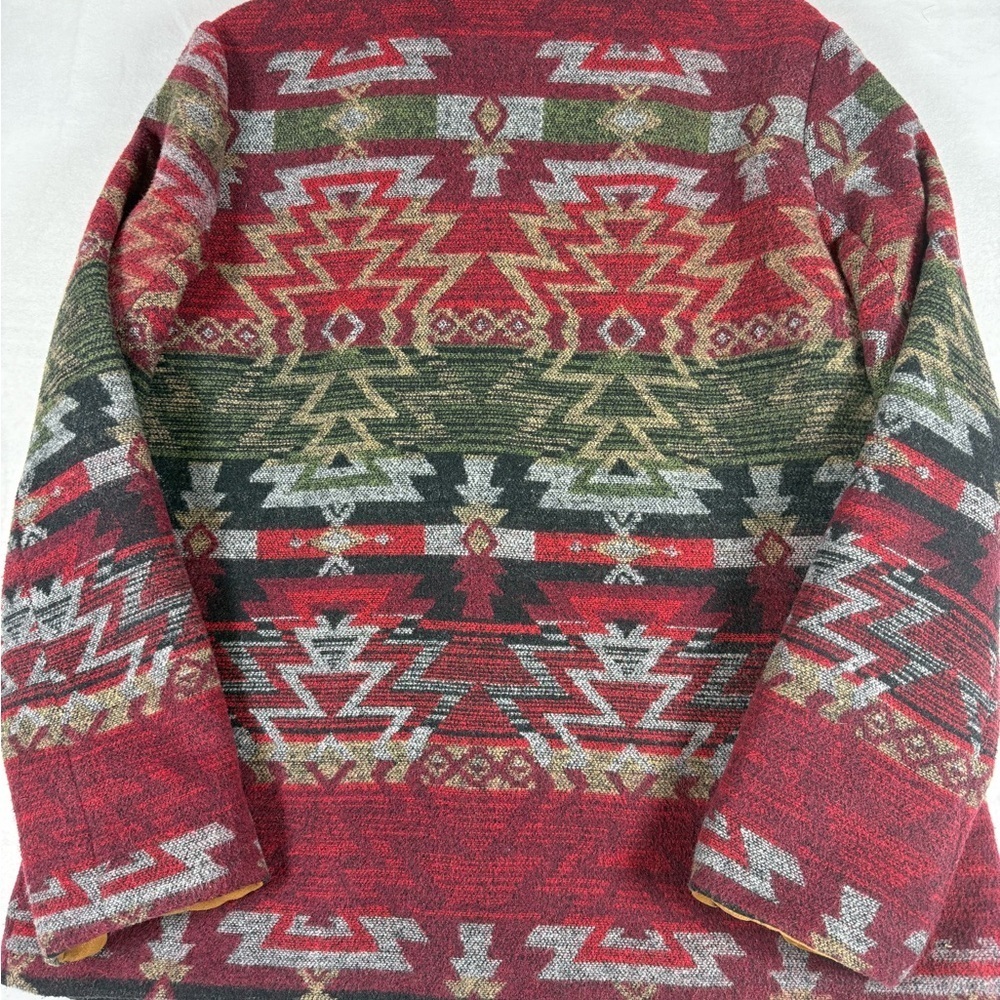 Coldwater Creek Women's Aztec Button-up Blazer Red/Green/Black/Gold Size 14 - Picture 10 of 14
